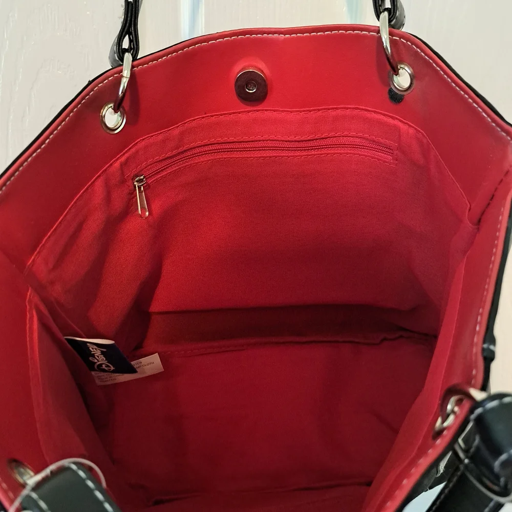 Disney Black and Red Mickey Mouse Sparkle Tote Bag - Picture 3 of 4
